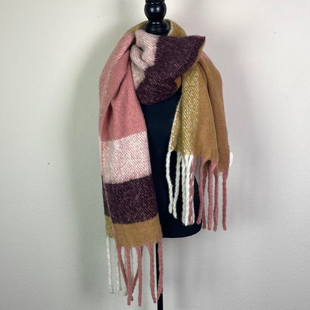New! Cost Plus World Market huge color block scarf